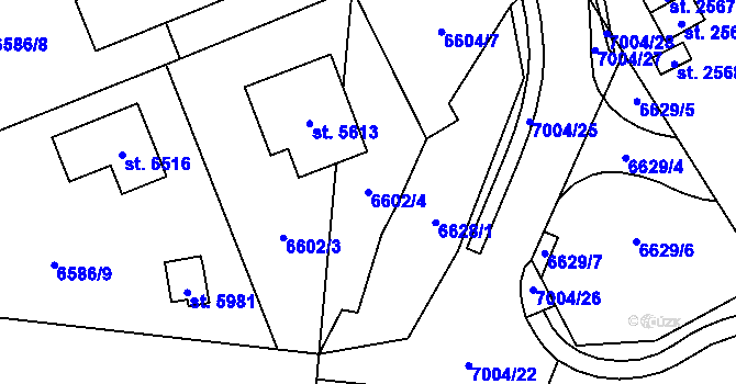 Parcela st. 6602/4 v KÚ Žatec, Katastrální mapa
