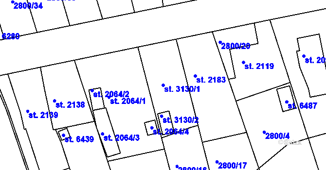 Parcela st. 3130/1 v KÚ Žatec, Katastrální mapa