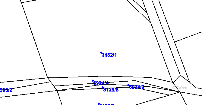 Parcela st. 3132/1 v KÚ Žatec, Katastrální mapa
