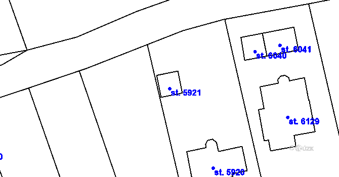 Parcela st. 5921 v KÚ Žatec, Katastrální mapa