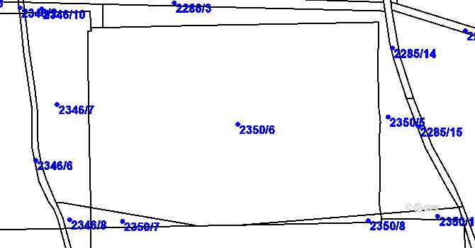 Parcela st. 2350/6 v KÚ Žatec, Katastrální mapa