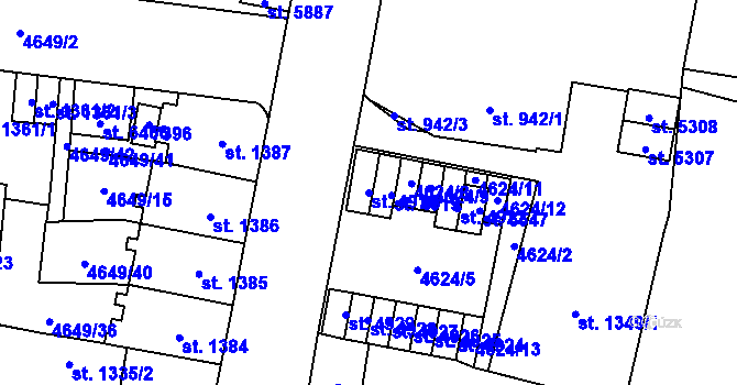 Parcela st. 4918 v KÚ Žatec, Katastrální mapa