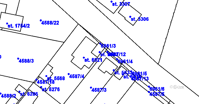 Parcela st. 5963 v KÚ Žatec, Katastrální mapa