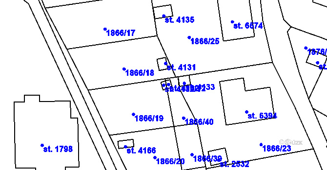 Parcela st. 4132/1 v KÚ Žatec, Katastrální mapa