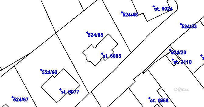 Parcela st. 6065 v KÚ Žatec, Katastrální mapa