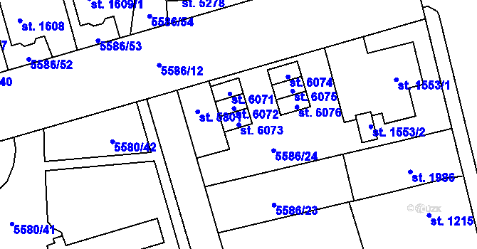 Parcela st. 6073 v KÚ Žatec, Katastrální mapa