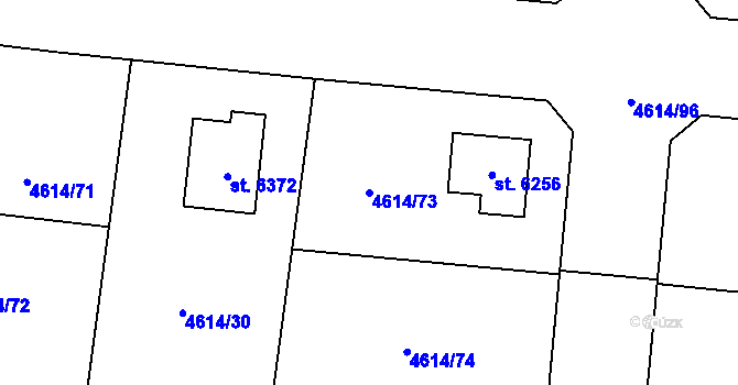 Parcela st. 4614/73 v KÚ Žatec, Katastrální mapa