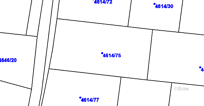 Parcela st. 4614/75 v KÚ Žatec, Katastrální mapa