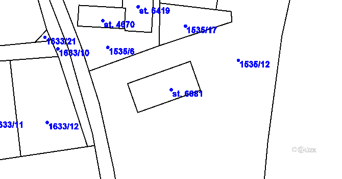 Parcela st. 6081 v KÚ Žatec, Katastrální mapa