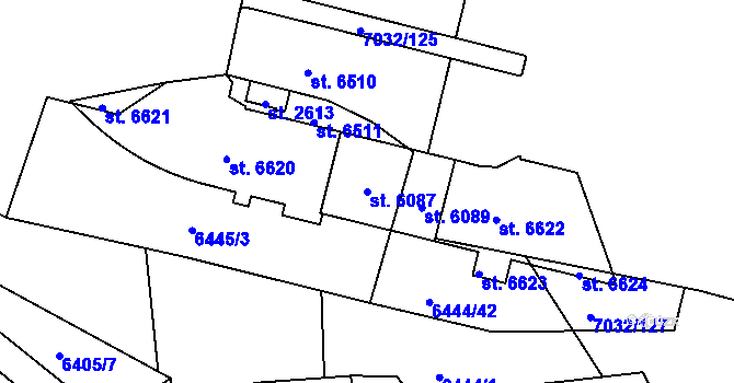 Parcela st. 6087 v KÚ Žatec, Katastrální mapa