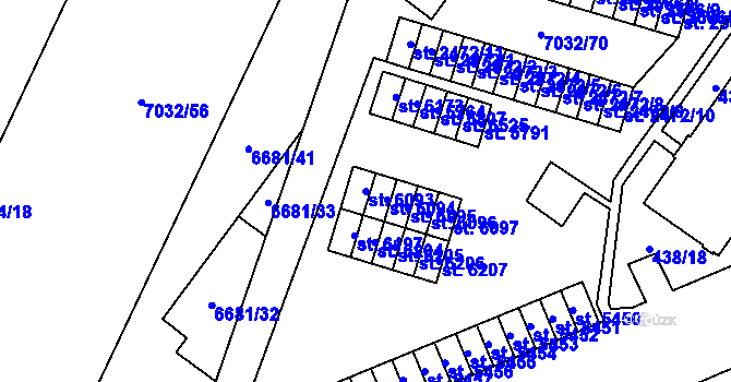 Parcela st. 6093 v KÚ Žatec, Katastrální mapa