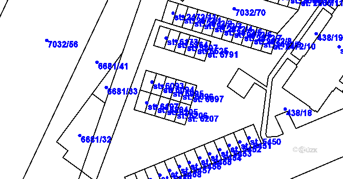 Parcela st. 6095 v KÚ Žatec, Katastrální mapa