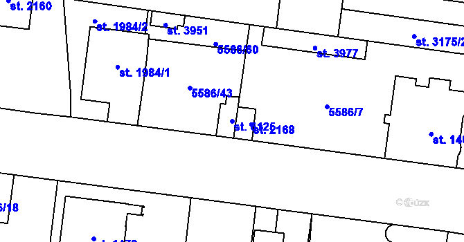 Parcela st. 6125 v KÚ Žatec, Katastrální mapa