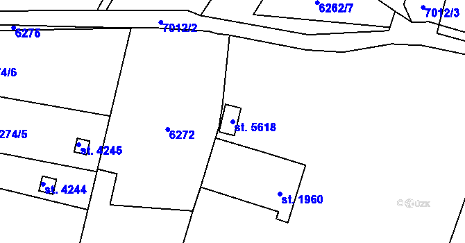 Parcela st. 5618 v KÚ Žatec, Katastrální mapa