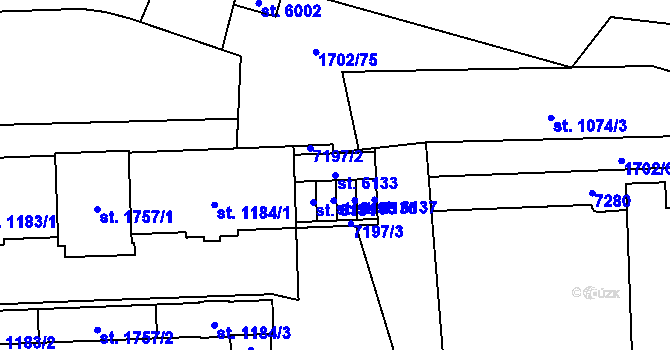 Parcela st. 6133 v KÚ Žatec, Katastrální mapa