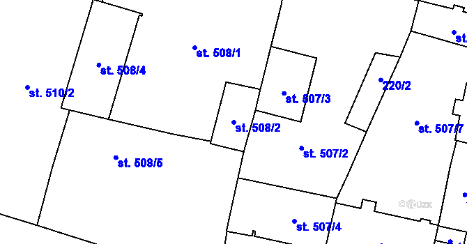 Parcela st. 508/2 v KÚ Žatec, Katastrální mapa