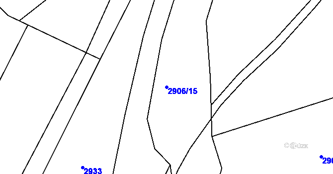 Parcela st. 2906/15 v KÚ Žatec, Katastrální mapa