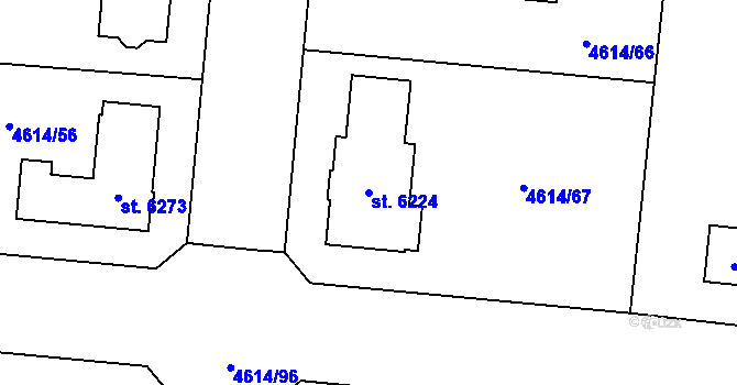 Parcela st. 6224 v KÚ Žatec, Katastrální mapa