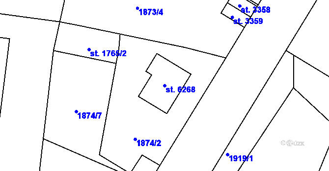Parcela st. 6268 v KÚ Žatec, Katastrální mapa