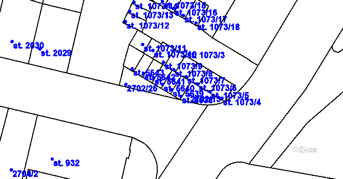 Parcela st. 5639 v KÚ Žatec, Katastrální mapa