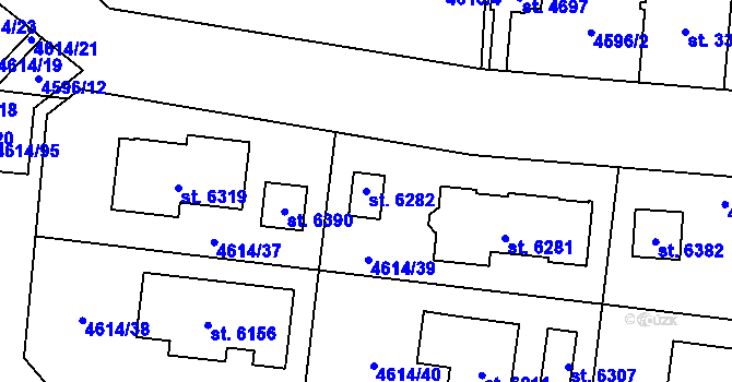 Parcela st. 6282 v KÚ Žatec, Katastrální mapa
