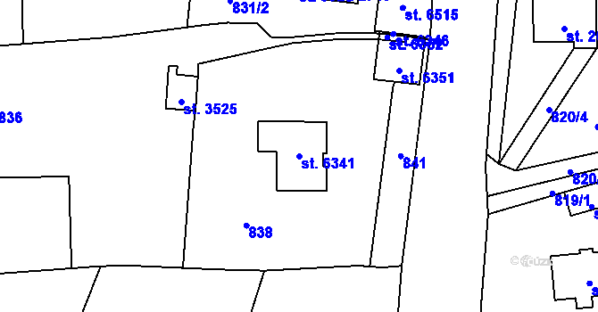 Parcela st. 6341 v KÚ Žatec, Katastrální mapa