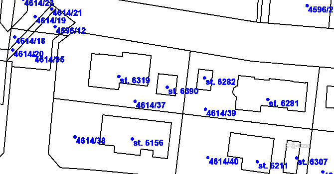 Parcela st. 6390 v KÚ Žatec, Katastrální mapa