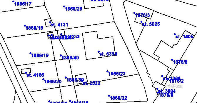 Parcela st. 6394 v KÚ Žatec, Katastrální mapa