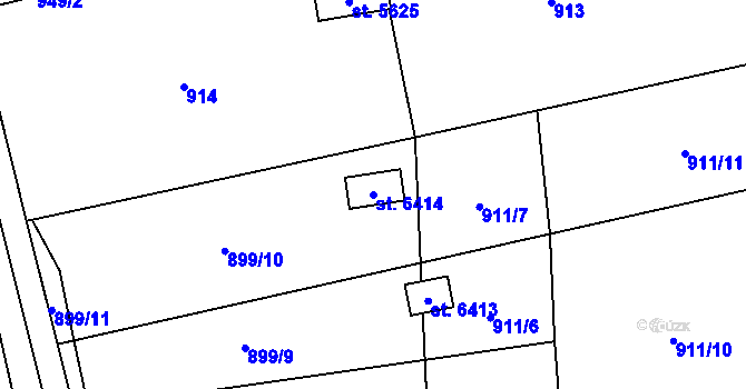 Parcela st. 6414 v KÚ Žatec, Katastrální mapa