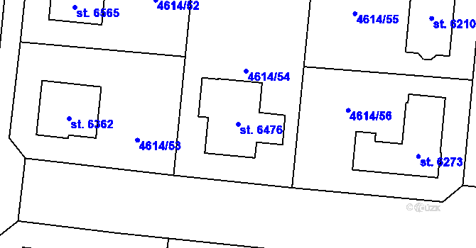Parcela st. 6476 v KÚ Žatec, Katastrální mapa