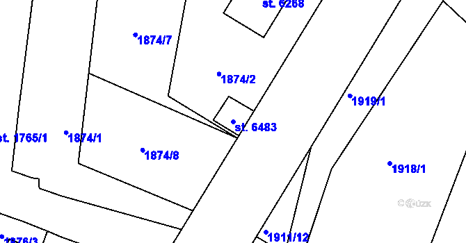Parcela st. 6483 v KÚ Žatec, Katastrální mapa