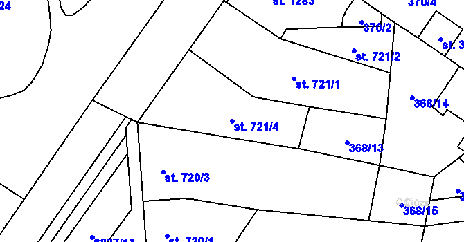 Parcela st. 721/4 v KÚ Žatec, Katastrální mapa