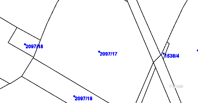 Parcela st. 2097/17 v KÚ Žatec, Katastrální mapa