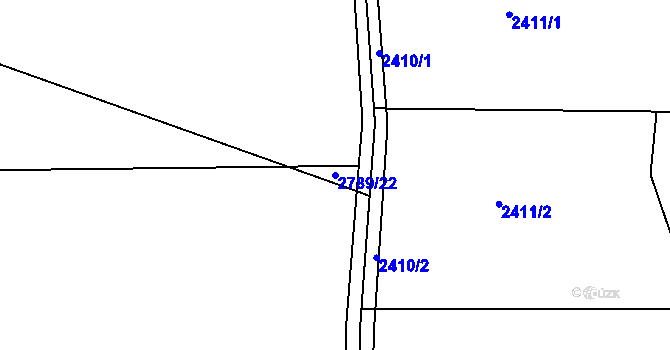 Parcela st. 2789/22 v KÚ Žatec, Katastrální mapa