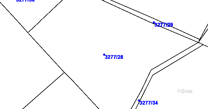 Parcela st. 3277/28 v KÚ Žatec, Katastrální mapa