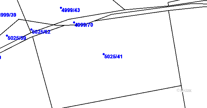 Parcela st. 5025/41 v KÚ Žatec, Katastrální mapa