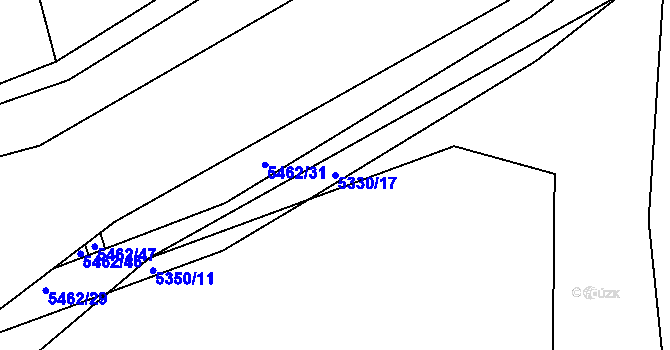 Parcela st. 5330/17 v KÚ Žatec, Katastrální mapa
