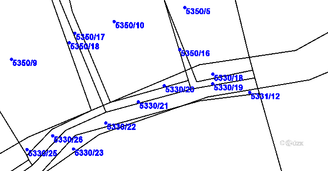 Parcela st. 5330/20 v KÚ Žatec, Katastrální mapa