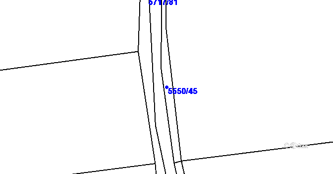 Parcela st. 5550/45 v KÚ Žatec, Katastrální mapa