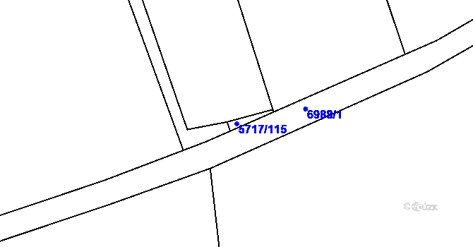 Parcela st. 5717/115 v KÚ Žatec, Katastrální mapa