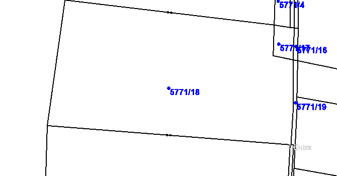 Parcela st. 5771/18 v KÚ Žatec, Katastrální mapa