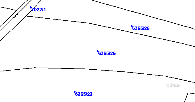 Parcela st. 6365/25 v KÚ Žatec, Katastrální mapa