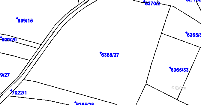 Parcela st. 6365/27 v KÚ Žatec, Katastrální mapa