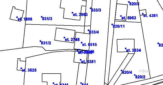 Parcela st. 6515 v KÚ Žatec, Katastrální mapa