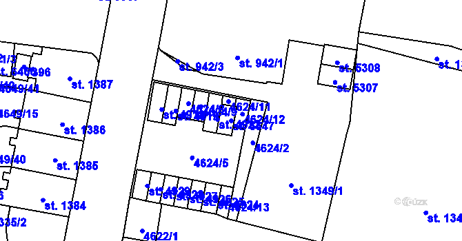 Parcela st. 6547 v KÚ Žatec, Katastrální mapa