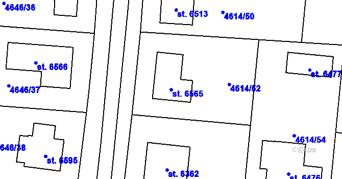 Parcela st. 6565 v KÚ Žatec, Katastrální mapa