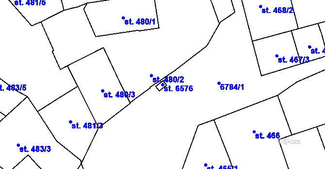 Parcela st. 6576 v KÚ Žatec, Katastrální mapa