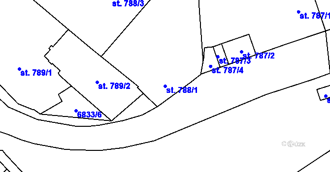 Parcela st. 788/1 v KÚ Žatec, Katastrální mapa