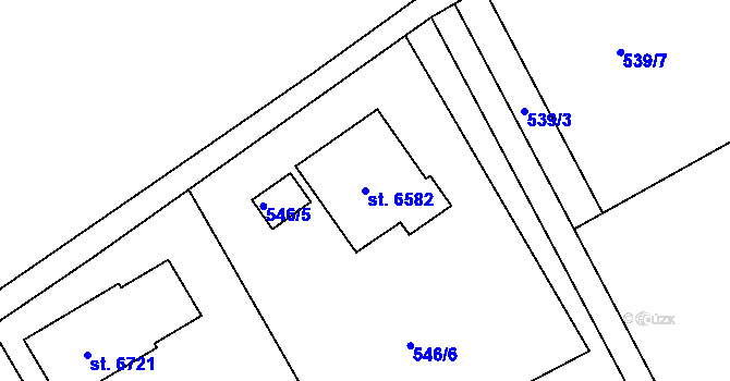 Parcela st. 6582 v KÚ Žatec, Katastrální mapa
