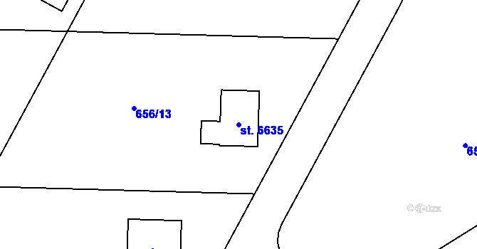 Parcela st. 6635 v KÚ Žatec, Katastrální mapa